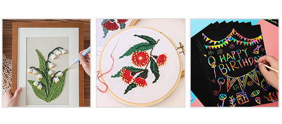 Punch Needle & Cross Stitch & Scratch Art